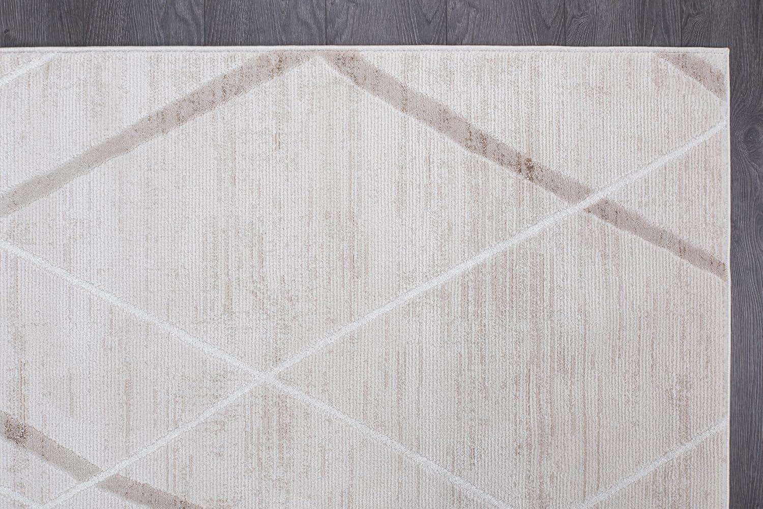 image:imageCAMILSON Baby Shag Rug 8x10 Modern Luxury Striped Boho Area Easy Shaggy Rugs Soft Medium Pile Stain Resistant EasyCleaning NonShedding for Living Room Office Indoor Carpet 8 x 10 Beige GrayPas8 Beige White