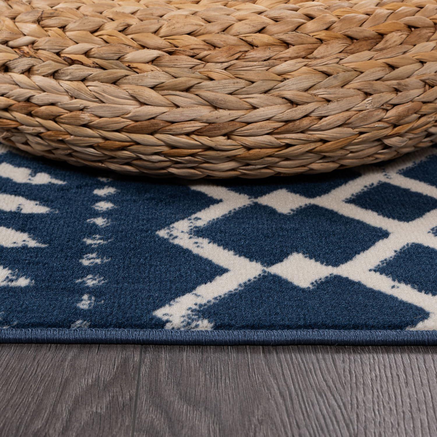 image:imageCAMILSON Baby Shag Rug 8x10 Modern Luxury Striped Boho Area Easy Shaggy Rugs Soft Medium Pile Stain Resistant EasyCleaning NonShedding for Living Room Office Indoor Carpet 8 x 10 Beige GrayBoho Navy Blue
