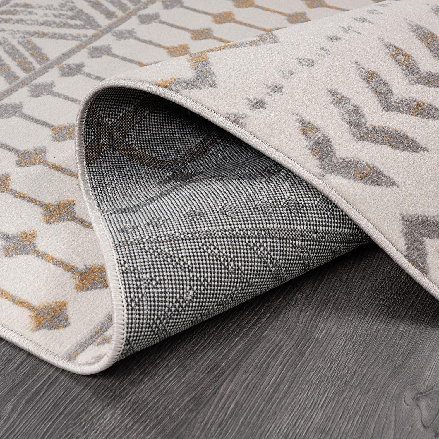 image:imageCAMILSON Baby Shag Rug 8x10 Modern Luxury Striped Boho Area Easy Shaggy Rugs Soft Medium Pile Stain Resistant EasyCleaning NonShedding for Living Room Office Indoor Carpet 8 x 10 Beige GrayBoho Yellow