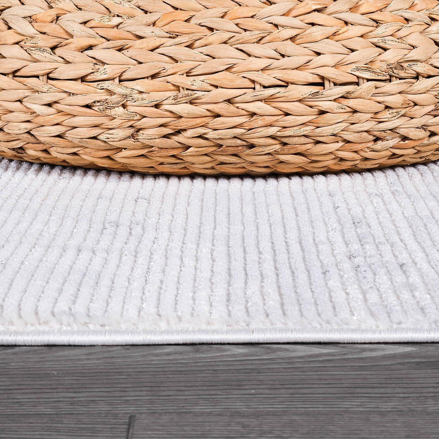 image:imageCAMILSON Baby Shag Rug 8x10 Modern Luxury Striped Boho Area Easy Shaggy Rugs Soft Medium Pile Stain Resistant EasyCleaning NonShedding for Living Room Office Indoor Carpet 8 x 10 Beige GrayPas11 White Gray