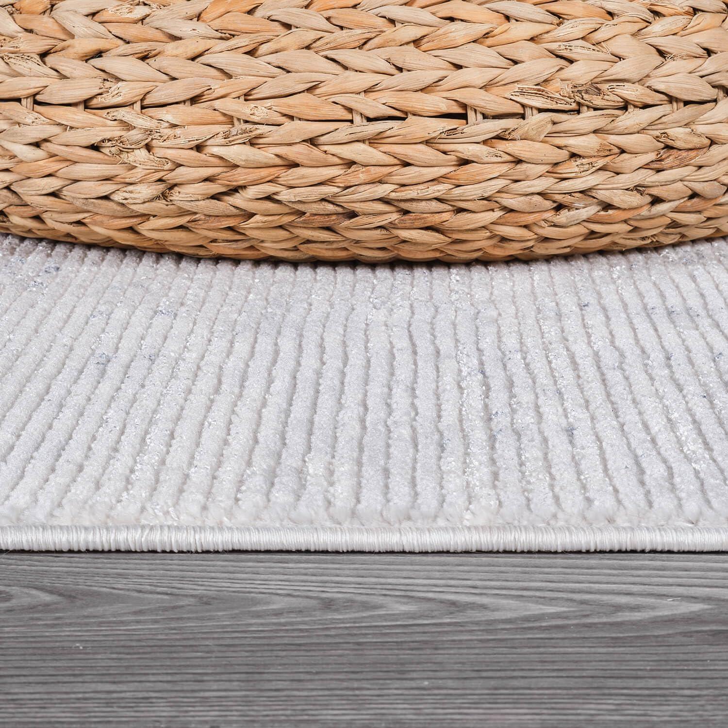 image:imageCAMILSON Baby Shag Rug 8x10 Modern Luxury Striped Boho Area Easy Shaggy Rugs Soft Medium Pile Stain Resistant EasyCleaning NonShedding for Living Room Office Indoor Carpet 8 x 10 Beige GrayPas13 White Blue