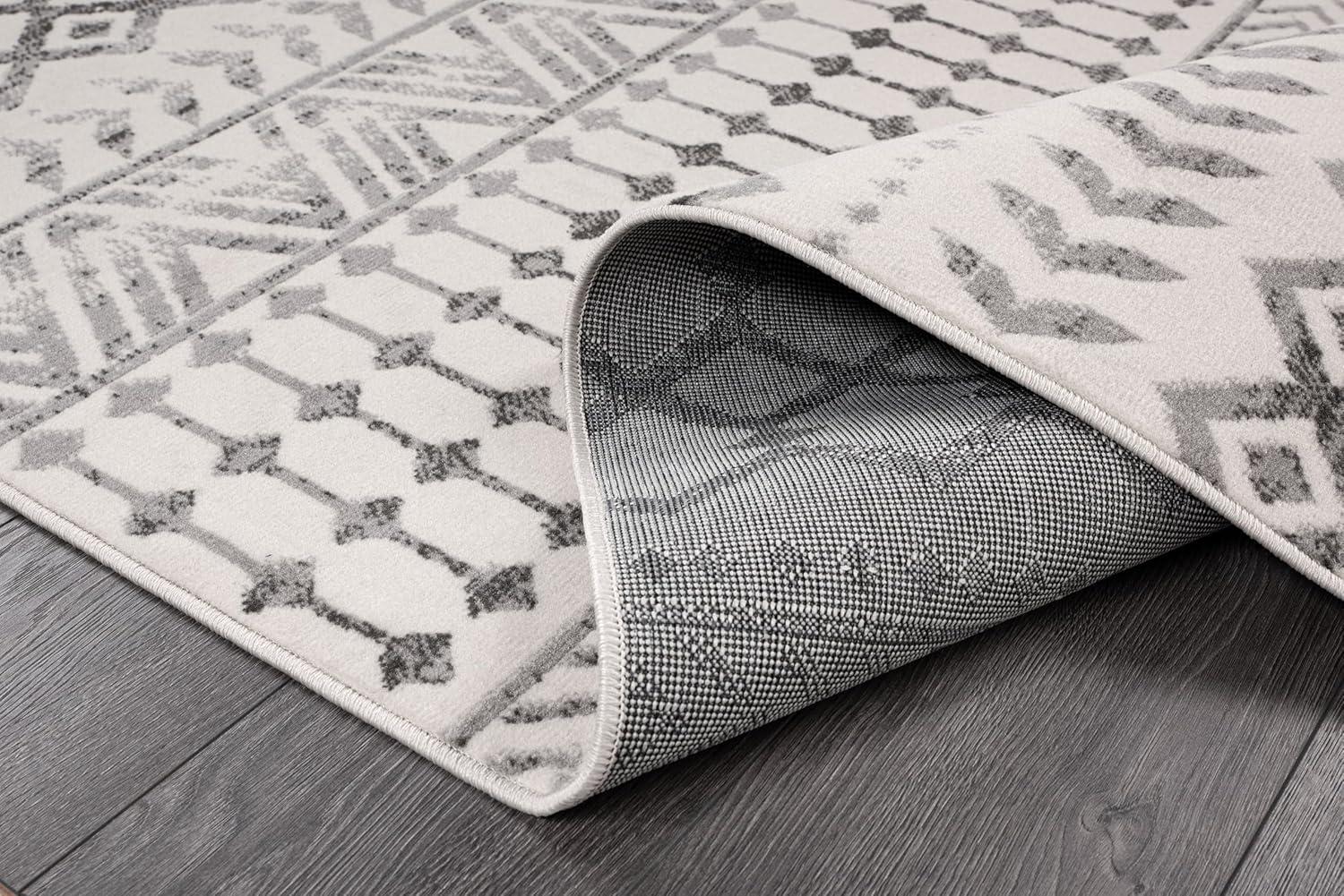 image:imageCAMILSON Baby Shag Rug 8x10 Modern Luxury Striped Boho Area Easy Shaggy Rugs Soft Medium Pile Stain Resistant EasyCleaning NonShedding for Living Room Office Indoor Carpet 8 x 10 Beige GrayBoho Grey