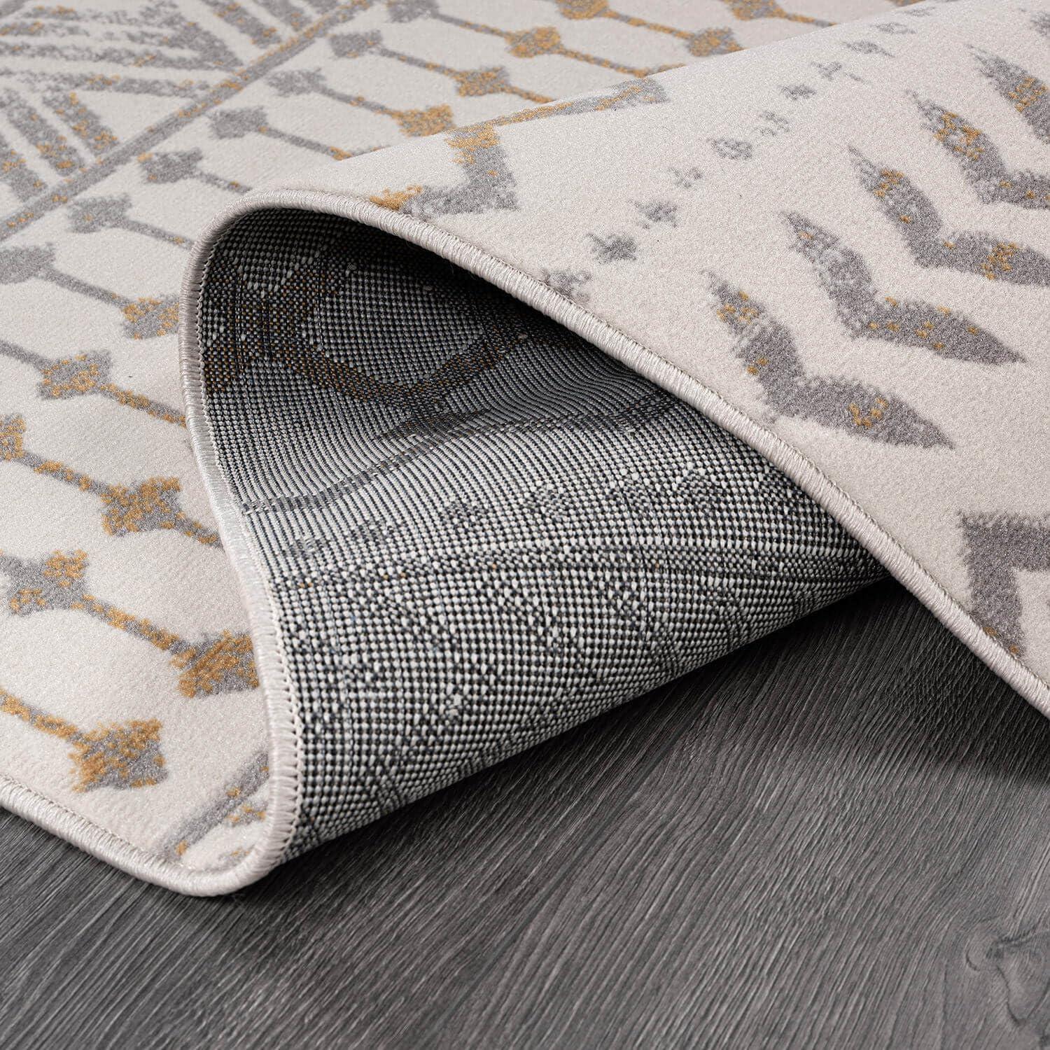 image:imageCAMILSON Baby Shag Rug 8x10 Modern Luxury Striped Boho Area Easy Shaggy Rugs Soft Medium Pile Stain Resistant EasyCleaning NonShedding for Living Room Office Indoor Carpet 8 x 10 Beige GrayBoho Yellow