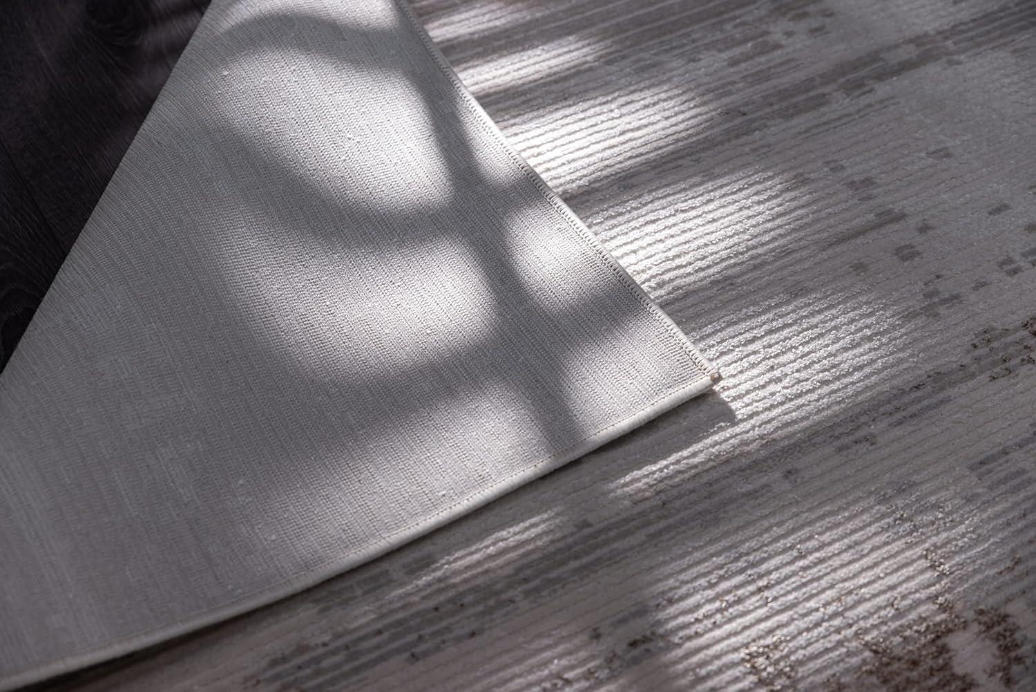 image:imageCAMILSON Baby Shag Rug 8x10 Modern Luxury Striped Boho Area Easy Shaggy Rugs Soft Medium Pile Stain Resistant EasyCleaning NonShedding for Living Room Office Indoor Carpet 8 x 10 Beige GrayPas1 Beige Gray