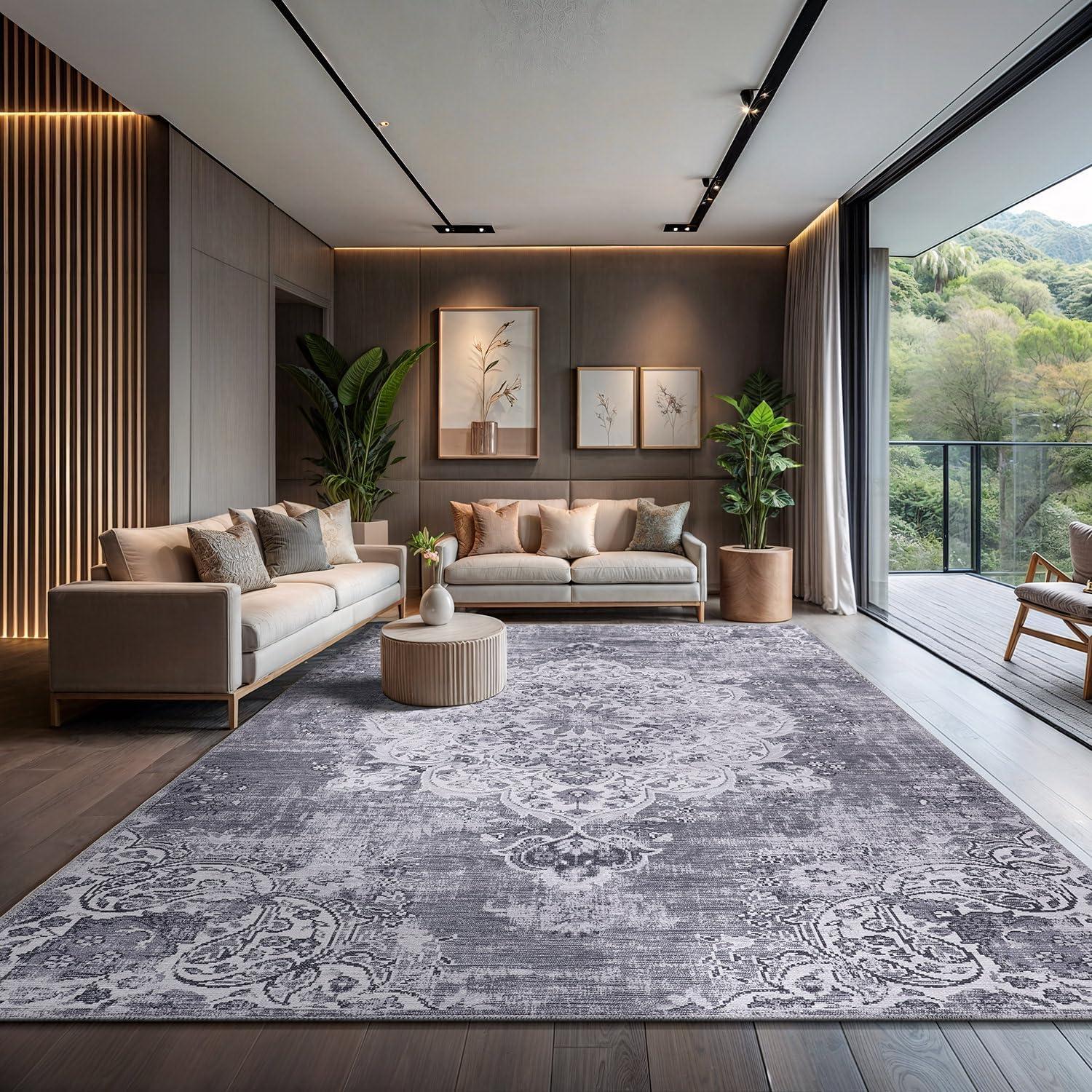 image:imageCAMILSON Baby Shag Rug 8x10 Modern Luxury Striped Boho Area Easy Shaggy Rugs Soft Medium Pile Stain Resistant EasyCleaning NonShedding for Living Room Office Indoor Carpet 8 x 10 Beige Gray2001 Gray