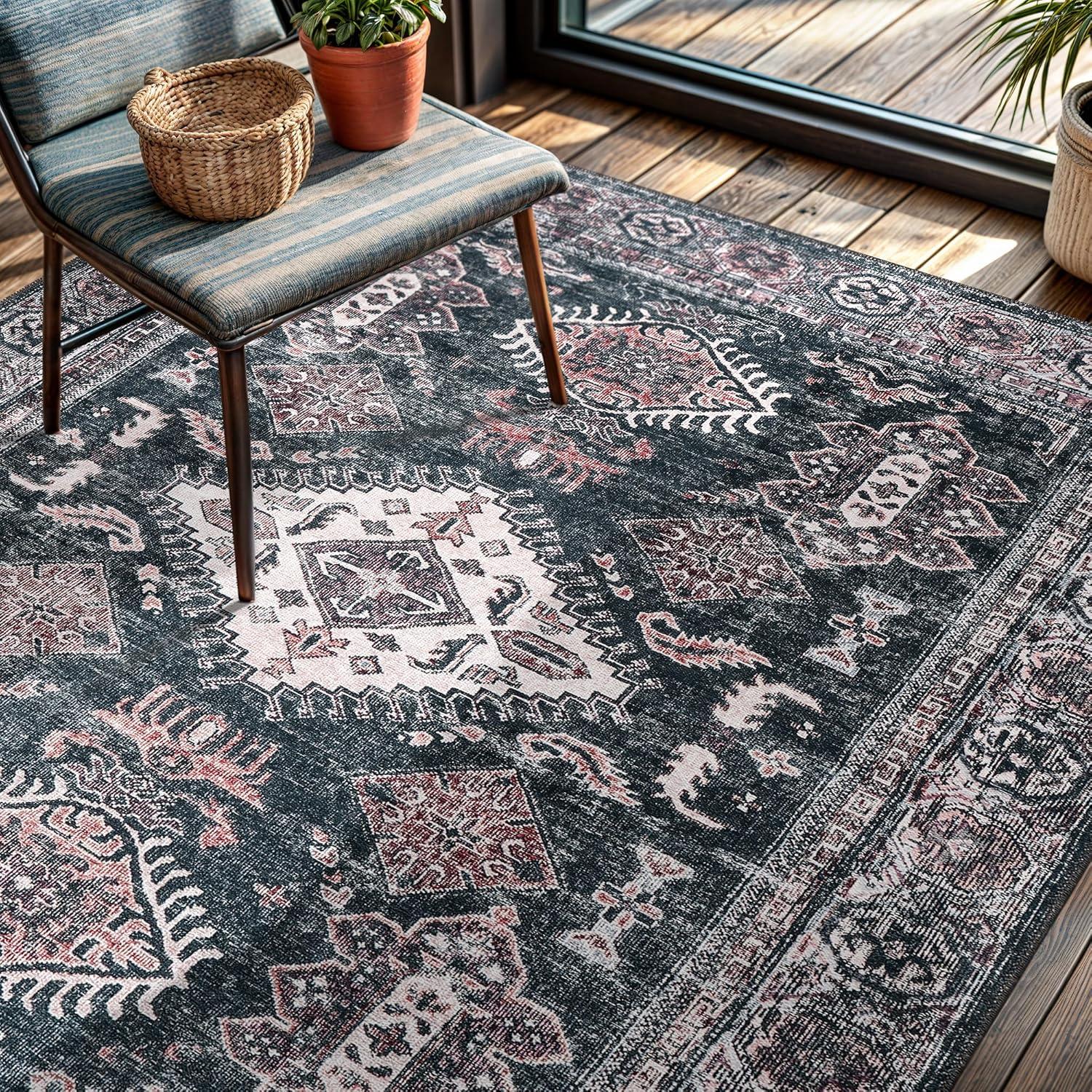 image:imageCAMILSON Baby Shag Rug 8x10 Modern Luxury Striped Boho Area Easy Shaggy Rugs Soft Medium Pile Stain Resistant EasyCleaning NonShedding for Living Room Office Indoor Carpet 8 x 10 Beige GrayVen Black