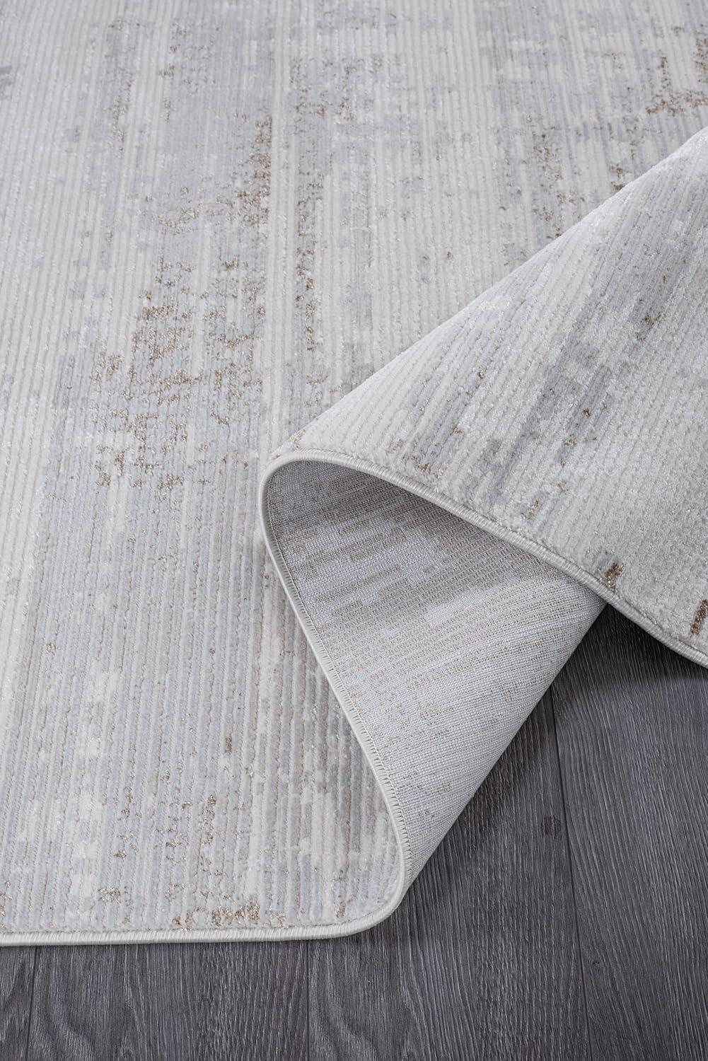 image:imageCAMILSON Baby Shag Rug 8x10 Modern Luxury Striped Boho Area Easy Shaggy Rugs Soft Medium Pile Stain Resistant EasyCleaning NonShedding for Living Room Office Indoor Carpet 8 x 10 Beige GrayPas1 Beige Gray