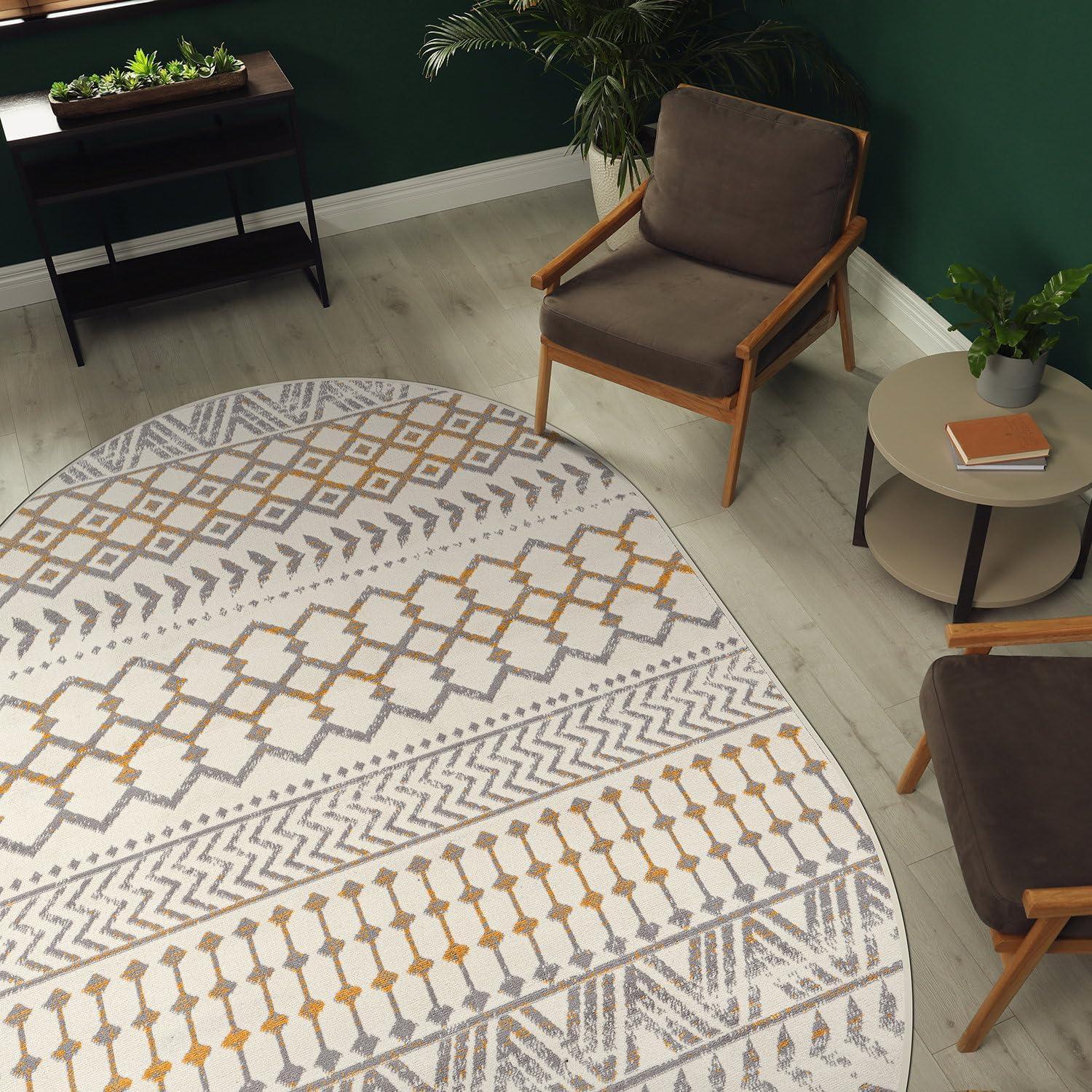 image:imageCAMILSON Baby Shag Rug 8x10 Modern Luxury Striped Boho Area Easy Shaggy Rugs Soft Medium Pile Stain Resistant EasyCleaning NonShedding for Living Room Office Indoor Carpet 8 x 10 Beige GrayBoho Yellow