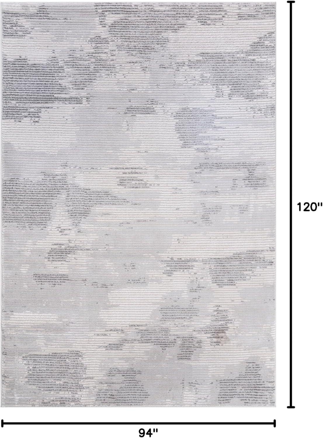 image:imageCAMILSON Baby Shag Rug 8x10 Modern Luxury Striped Boho Area Easy Shaggy Rugs Soft Medium Pile Stain Resistant EasyCleaning NonShedding for Living Room Office Indoor Carpet 8 x 10 Beige GrayPas3 Gray White
