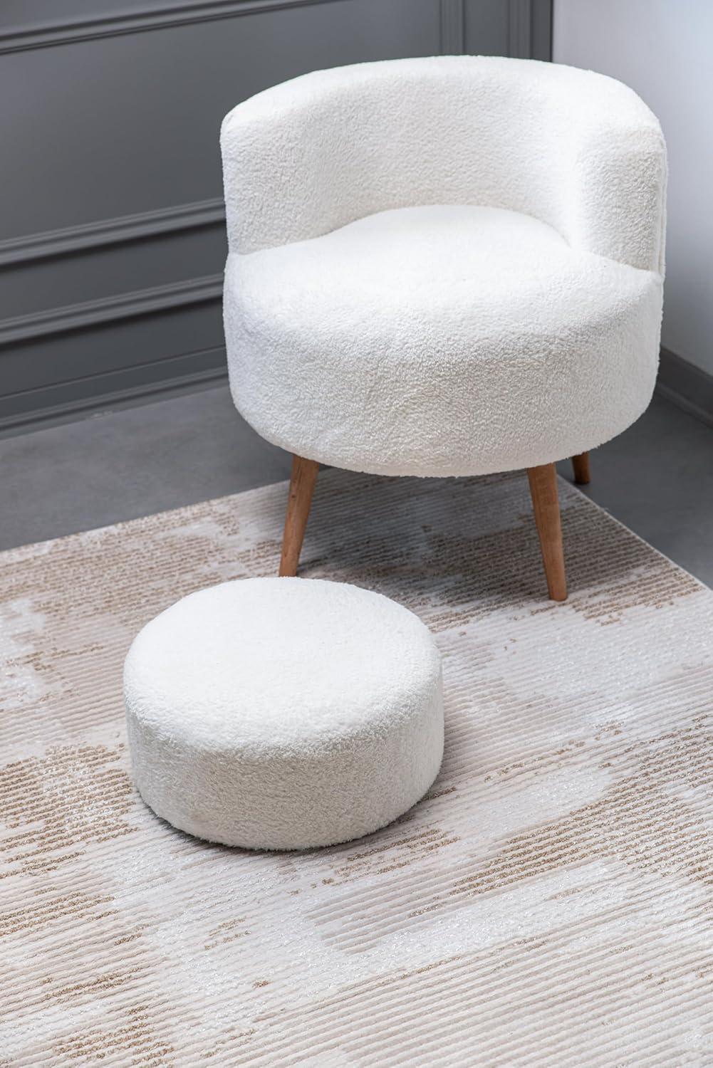 image:imageCAMILSON Baby Shag Rug 8x10 Modern Luxury Striped Boho Area Easy Shaggy Rugs Soft Medium Pile Stain Resistant EasyCleaning NonShedding for Living Room Office Indoor Carpet 8 x 10 Beige GrayPas4 Beige White