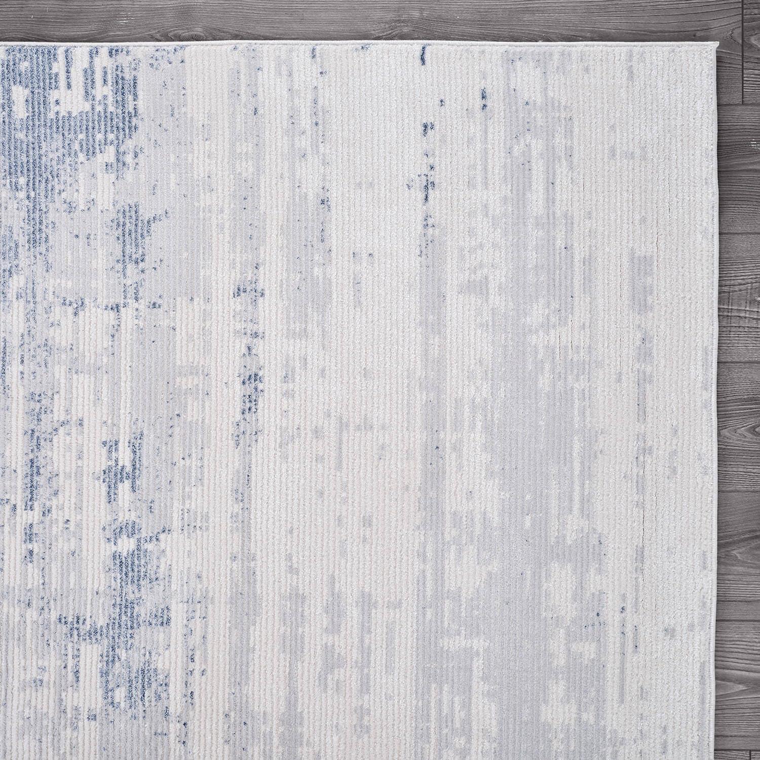 image:imageCAMILSON Baby Shag Rug 8x10 Modern Luxury Striped Boho Area Easy Shaggy Rugs Soft Medium Pile Stain Resistant EasyCleaning NonShedding for Living Room Office Indoor Carpet 8 x 10 Beige GrayPas13 White Blue