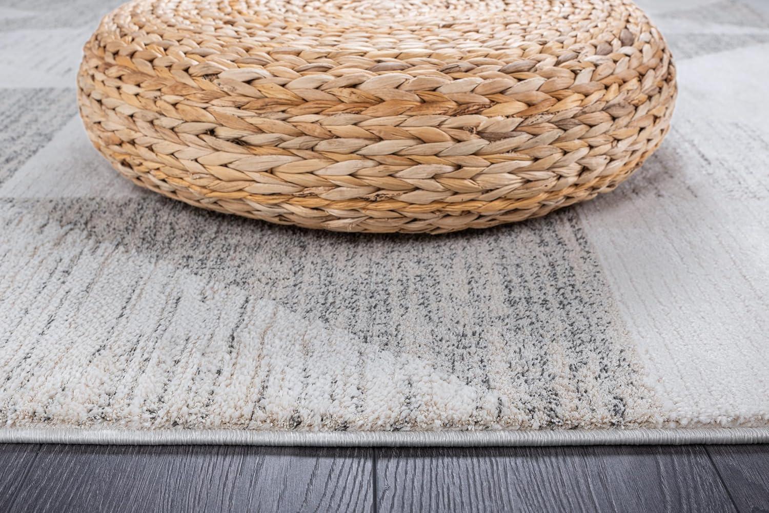 image:imageCAMILSON Baby Shag Rug 8x10 Modern Luxury Striped Boho Area Easy Shaggy Rugs Soft Medium Pile Stain Resistant EasyCleaning NonShedding for Living Room Office Indoor Carpet 8 x 10 Beige GrayMat6 Beige Gray