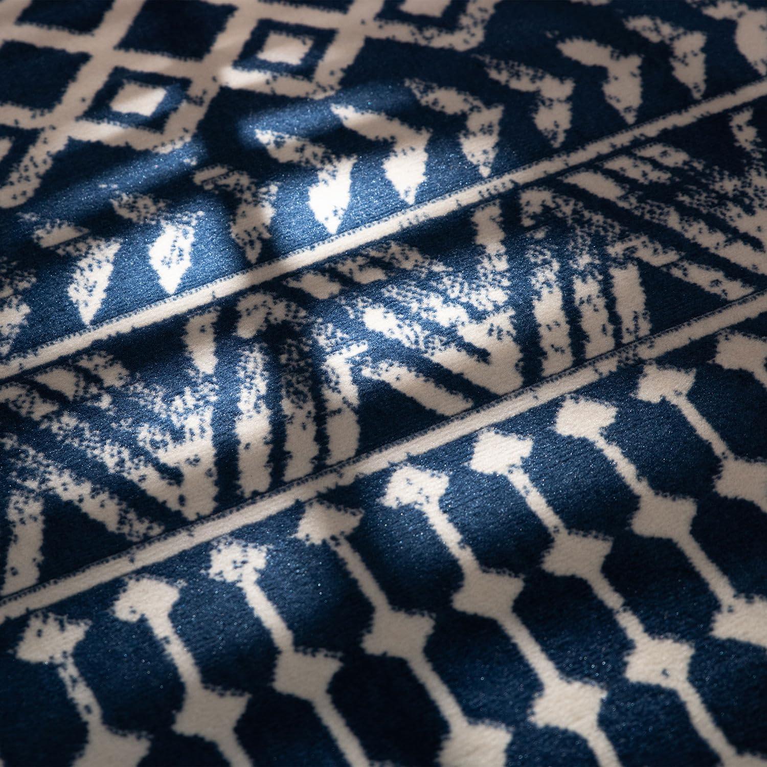 image:imageCAMILSON Baby Shag Rug 8x10 Modern Luxury Striped Boho Area Easy Shaggy Rugs Soft Medium Pile Stain Resistant EasyCleaning NonShedding for Living Room Office Indoor Carpet 8 x 10 Beige GrayBoho Navy Blue