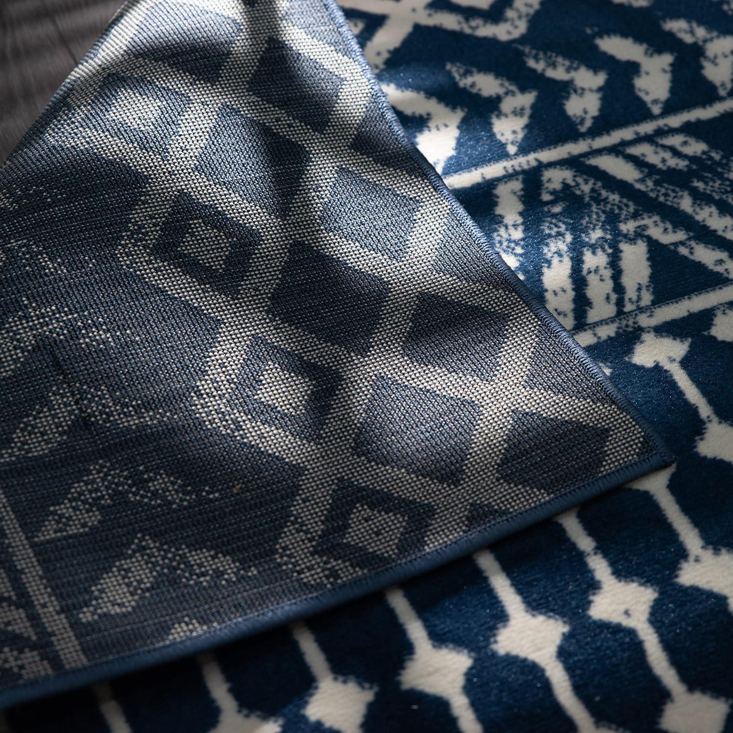 image:imageCAMILSON Baby Shag Rug 8x10 Modern Luxury Striped Boho Area Easy Shaggy Rugs Soft Medium Pile Stain Resistant EasyCleaning NonShedding for Living Room Office Indoor Carpet 8 x 10 Beige GrayBoho Navy Blue