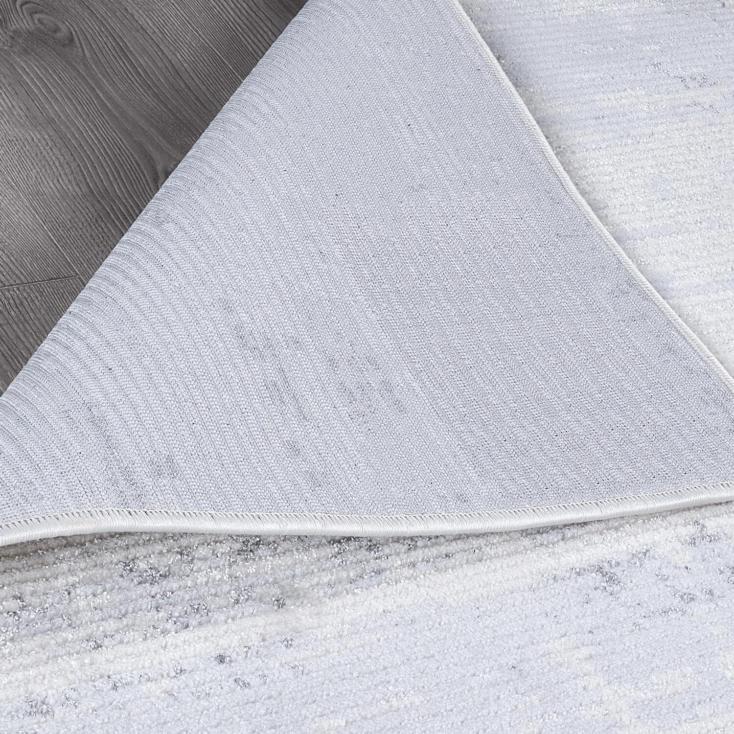 image:imageCAMILSON Baby Shag Rug 8x10 Modern Luxury Striped Boho Area Easy Shaggy Rugs Soft Medium Pile Stain Resistant EasyCleaning NonShedding for Living Room Office Indoor Carpet 8 x 10 Beige GrayPas11 White Gray