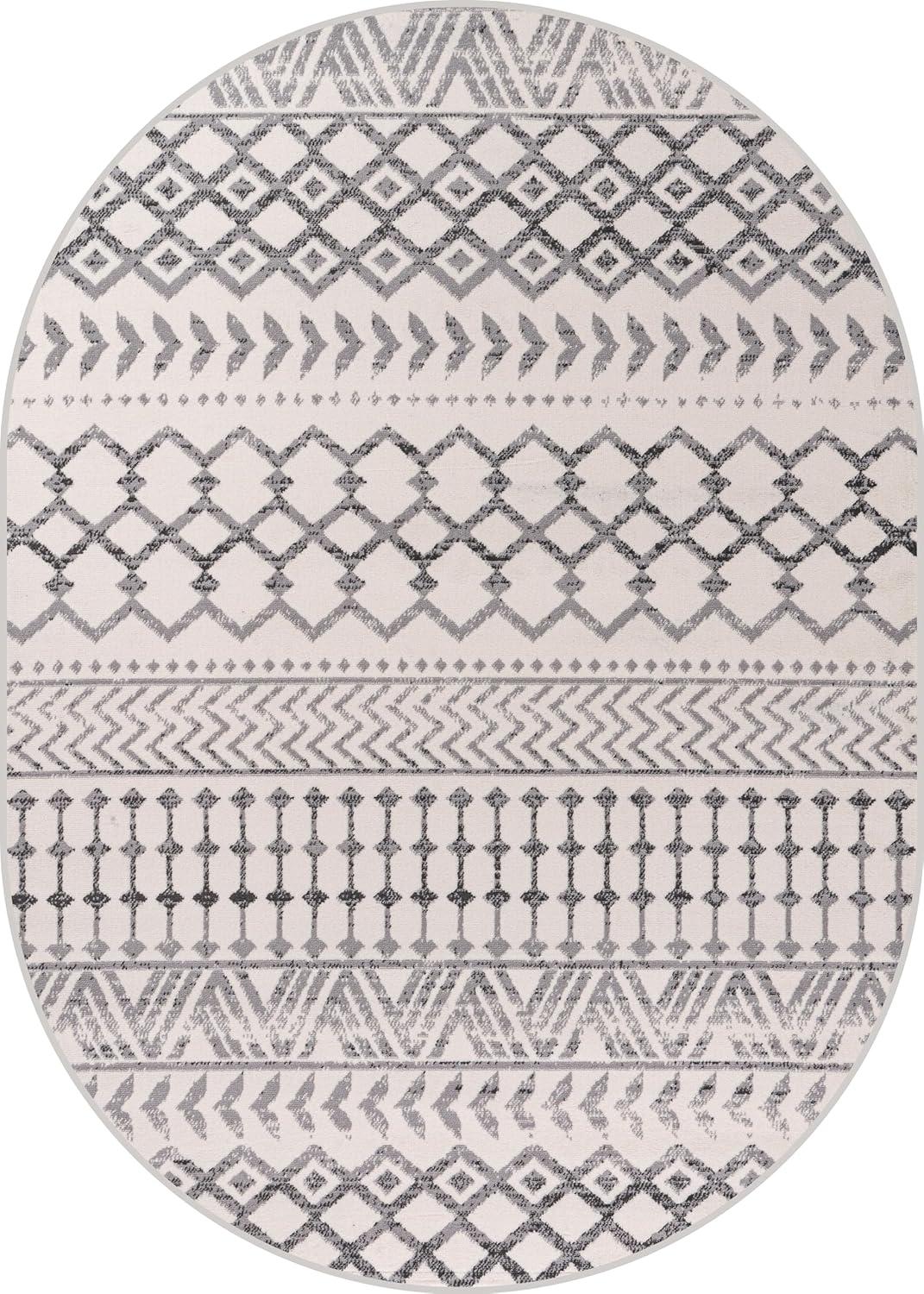 image:imageCAMILSON Baby Shag Rug 8x10 Modern Luxury Striped Boho Area Easy Shaggy Rugs Soft Medium Pile Stain Resistant EasyCleaning NonShedding for Living Room Office Indoor Carpet 8 x 10 Beige GrayBoho Grey