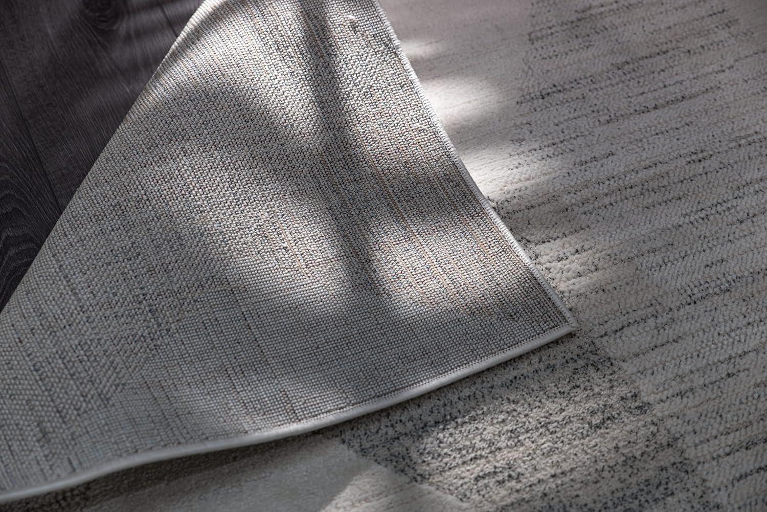 image:imageCAMILSON Baby Shag Rug 8x10 Modern Luxury Striped Boho Area Easy Shaggy Rugs Soft Medium Pile Stain Resistant EasyCleaning NonShedding for Living Room Office Indoor Carpet 8 x 10 Beige GrayMat6 Beige Gray