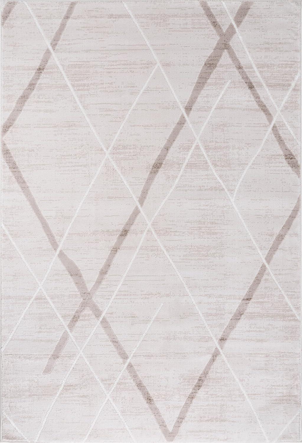 image:imageCAMILSON Baby Shag Rug 8x10 Modern Luxury Striped Boho Area Easy Shaggy Rugs Soft Medium Pile Stain Resistant EasyCleaning NonShedding for Living Room Office Indoor Carpet 8 x 10 Beige GrayPas8 Beige White