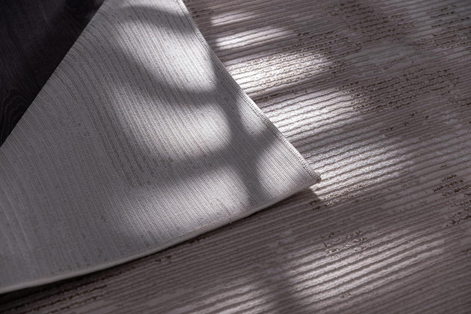 image:imageCAMILSON Baby Shag Rug 8x10 Modern Luxury Striped Boho Area Easy Shaggy Rugs Soft Medium Pile Stain Resistant EasyCleaning NonShedding for Living Room Office Indoor Carpet 8 x 10 Beige GrayPas4 Beige White