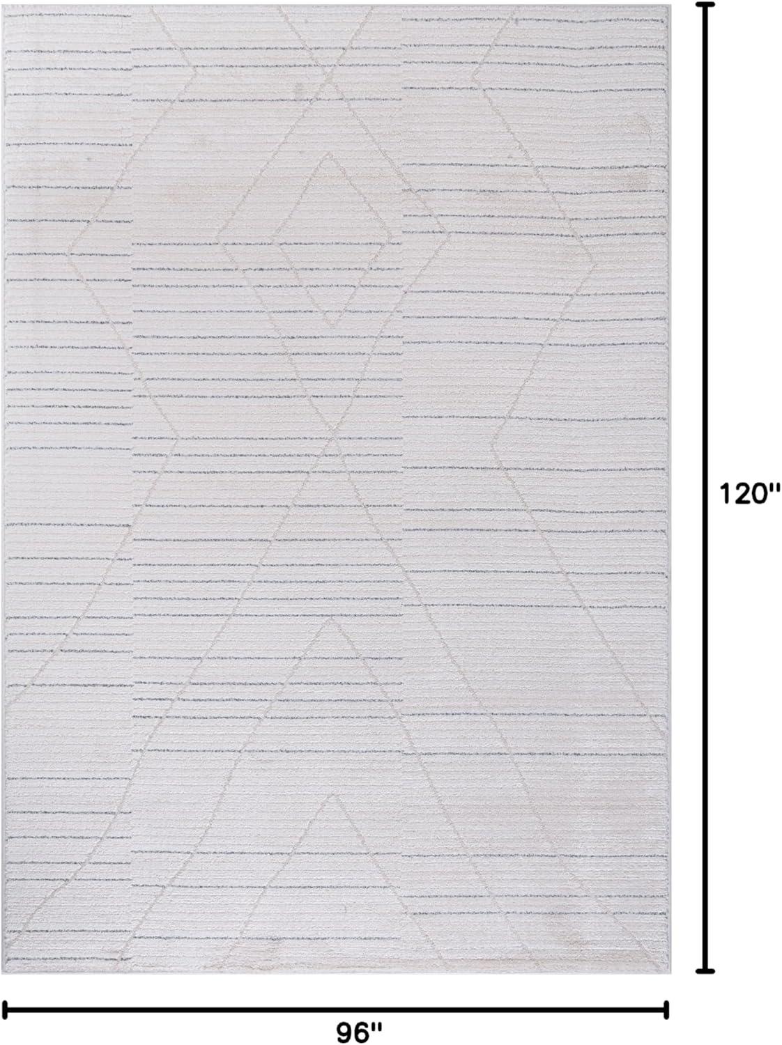 image:imageCAMILSON Baby Shag Rug 8x10 Modern Luxury Striped Boho Area Easy Shaggy Rugs Soft Medium Pile Stain Resistant EasyCleaning NonShedding for Living Room Office Indoor Carpet 8 x 10 Beige GrayMat4 Beige Gray