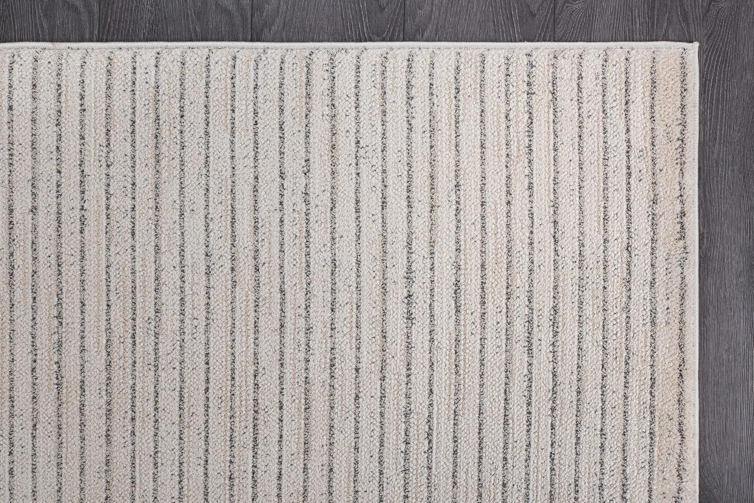 image:imageCAMILSON Baby Shag Rug 8x10 Modern Luxury Striped Boho Area Easy Shaggy Rugs Soft Medium Pile Stain Resistant EasyCleaning NonShedding for Living Room Office Indoor Carpet 8 x 10 Beige GrayMat1 Beige Gray