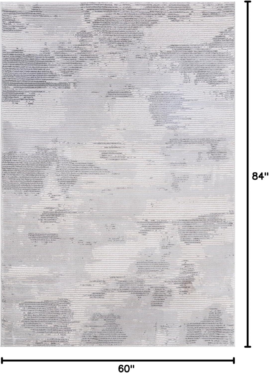 image:imageCAMILSON Baby Shag Rug 8x10 Modern Luxury Striped Boho Area Easy Shaggy Rugs Soft Medium Pile Stain Resistant EasyCleaning NonShedding for Living Room Office Indoor Carpet 8 x 10 Beige GrayPas3 Gray White