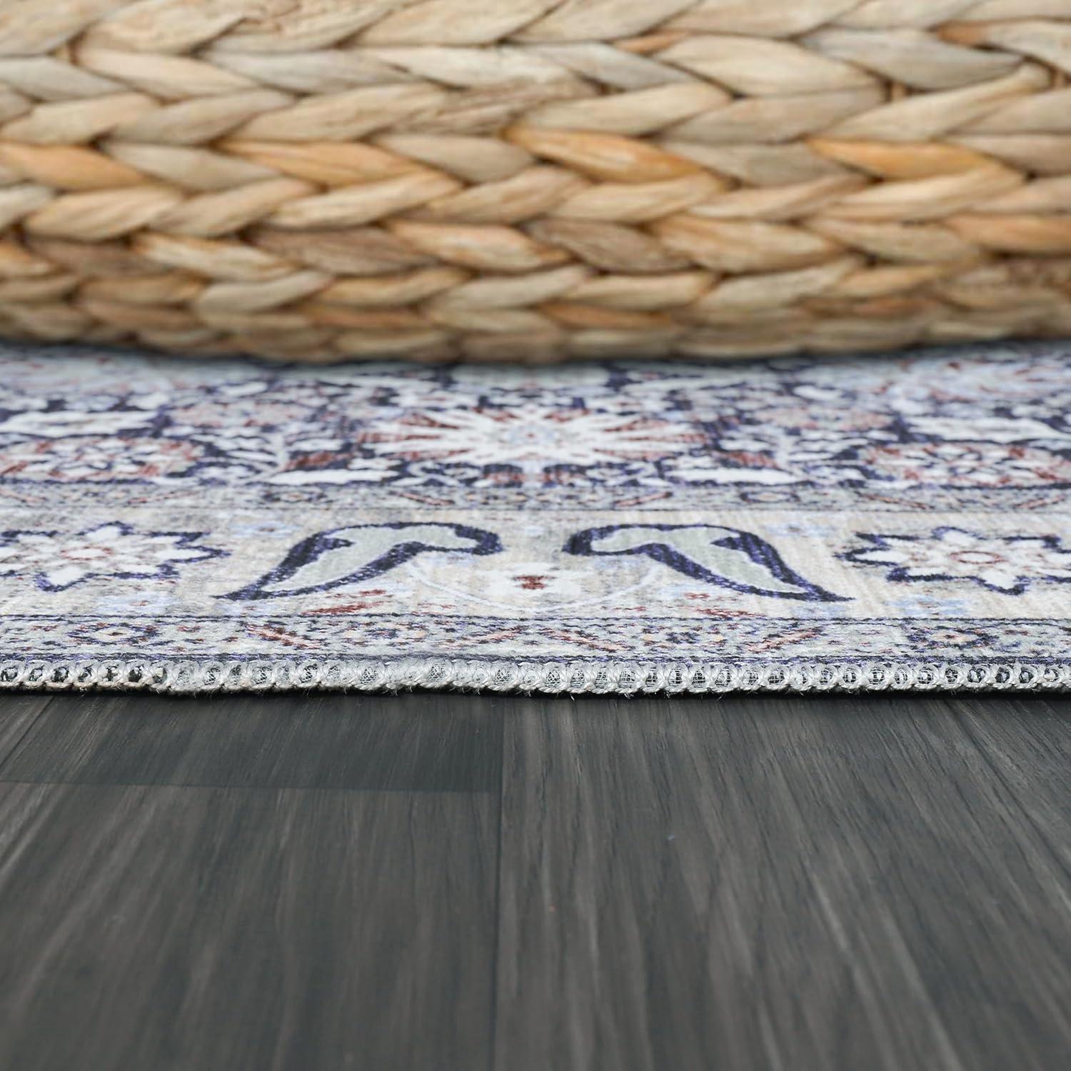 image:imageCAMILSON Baby Shag Rug 8x10 Modern Luxury Striped Boho Area Easy Shaggy Rugs Soft Medium Pile Stain Resistant EasyCleaning NonShedding for Living Room Office Indoor Carpet 8 x 10 Beige GrayVen Blue