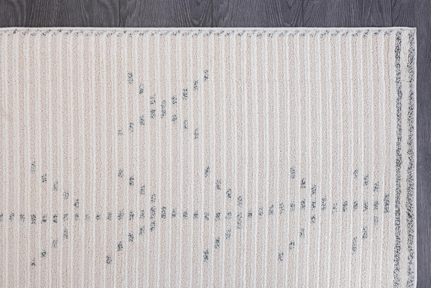 image:imageCAMILSON Baby Shag Rug 8x10 Modern Luxury Striped Boho Area Easy Shaggy Rugs Soft Medium Pile Stain Resistant EasyCleaning NonShedding for Living Room Office Indoor Carpet 8 x 10 Beige GrayMat3 Beige Gray
