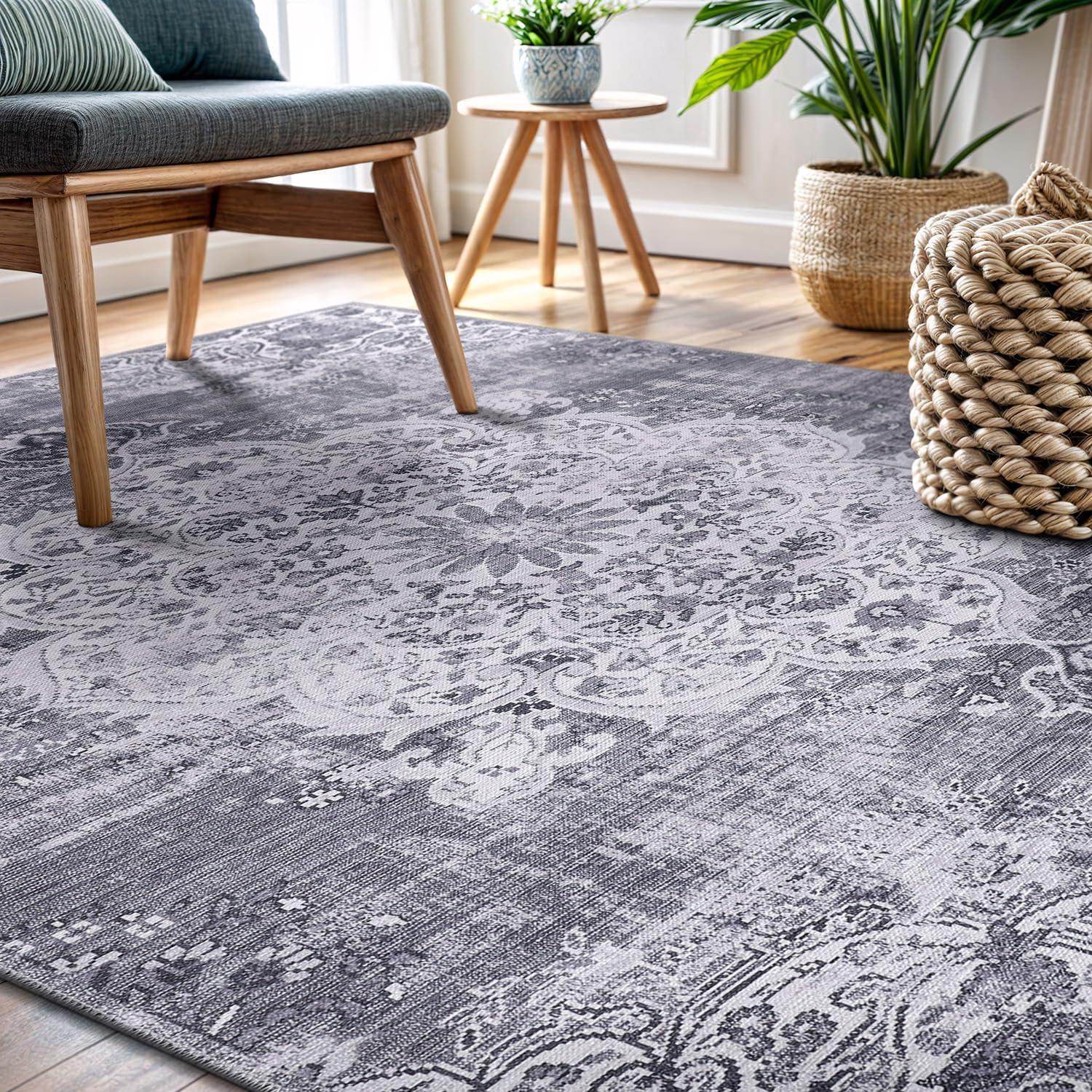 image:imageCAMILSON Baby Shag Rug 8x10 Modern Luxury Striped Boho Area Easy Shaggy Rugs Soft Medium Pile Stain Resistant EasyCleaning NonShedding for Living Room Office Indoor Carpet 8 x 10 Beige Gray2001 Gray