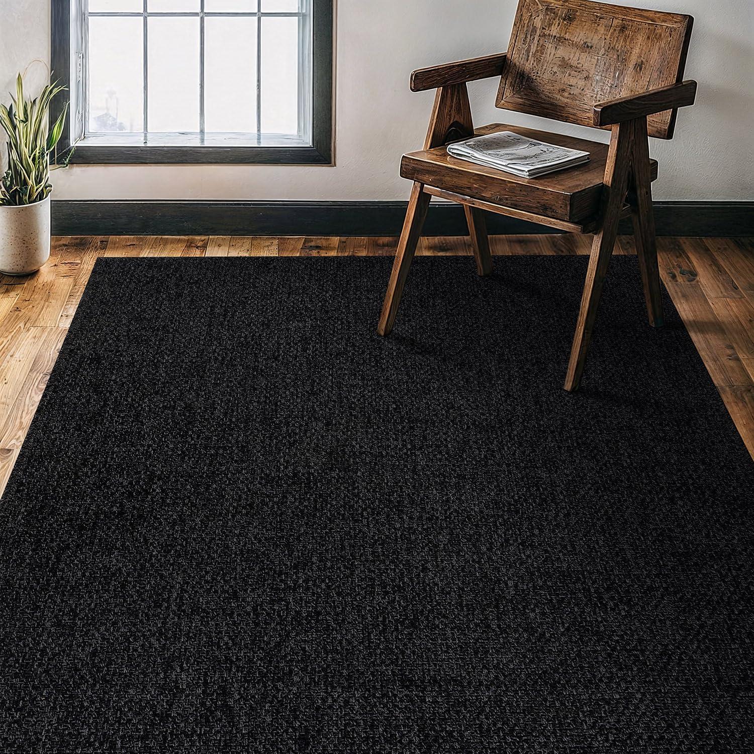image:imageCAMILSON Easy Jute Rug 5x7 Indoor Outdoor Natural Color Fiber Area Rugs for Living Room Patio and Kitchen Rug Herringbone Seagrass Woven Design EasyCleaning Washable Outside Carpet Alfombras 5 x 7BasketweaveAnthracite