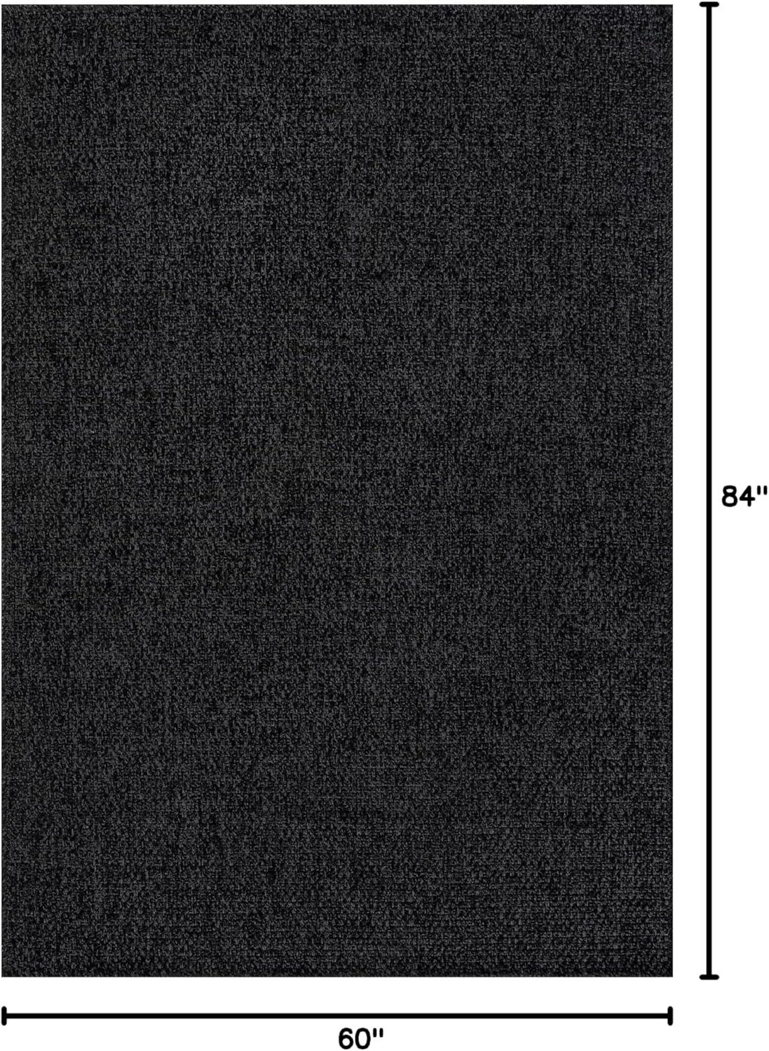 image:imageCAMILSON Easy Jute Rug 5x7 Indoor Outdoor Natural Color Fiber Area Rugs for Living Room Patio and Kitchen Rug Herringbone Seagrass Woven Design EasyCleaning Washable Outside Carpet Alfombras 5 x 7BasketweaveAnthracite