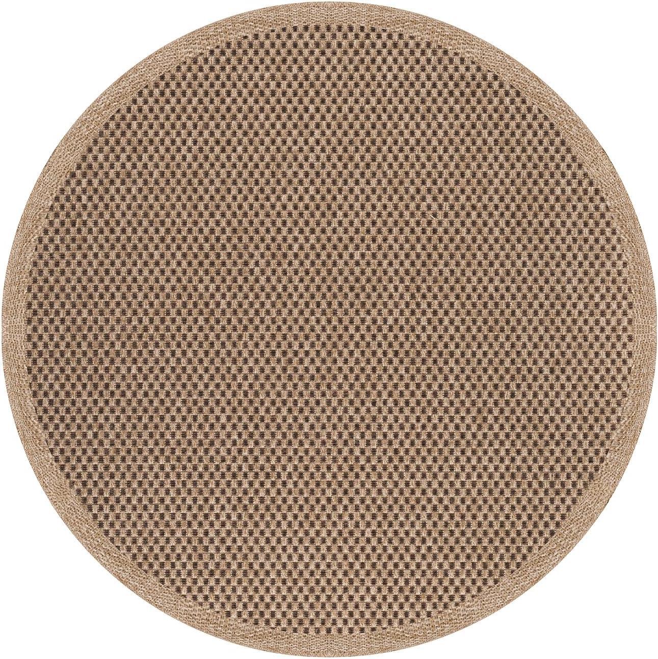 image:imageCAMILSON Easy Jute Rug 5x7 Indoor Outdoor Natural Color Fiber Area Rugs for Living Room Patio and Kitchen Rug Herringbone Seagrass Woven Design EasyCleaning Washable Outside Carpet Alfombras 5 x 7CheckeredNatural