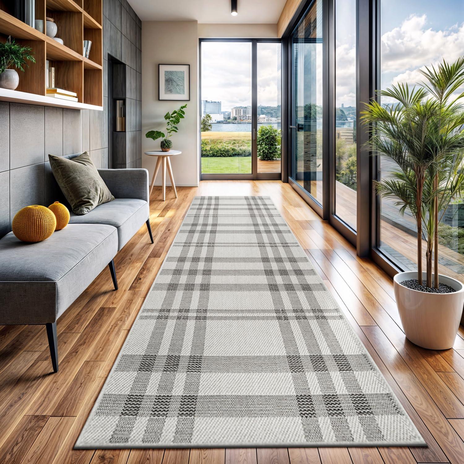 image:imageCAMILSON Easy Jute Rug 5x7 Indoor Outdoor Natural Color Fiber Area Rugs for Living Room Patio and Kitchen Rug Herringbone Seagrass Woven Design EasyCleaning Washable Outside Carpet Alfombras 5 x 7BoxBoneblack
