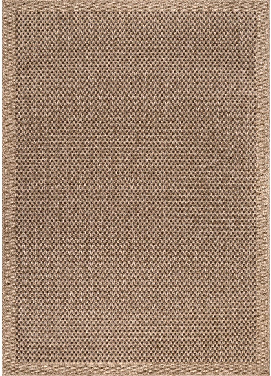 image:imageCAMILSON Easy Jute Rug 5x7 Indoor Outdoor Natural Color Fiber Area Rugs for Living Room Patio and Kitchen Rug Herringbone Seagrass Woven Design EasyCleaning Washable Outside Carpet Alfombras 5 x 7CheckeredNatural
