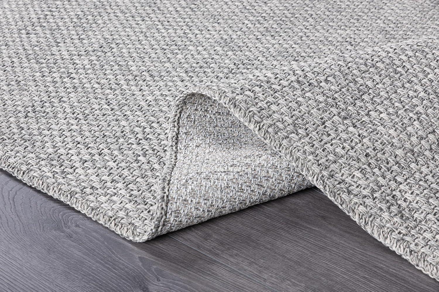 image:imageCAMILSON Easy Jute Rug 5x7 Indoor Outdoor Natural Color Fiber Area Rugs for Living Room Patio and Kitchen Rug Herringbone Seagrass Woven Design EasyCleaning Washable Outside Carpet Alfombras 5 x 7BasketweaveSilver