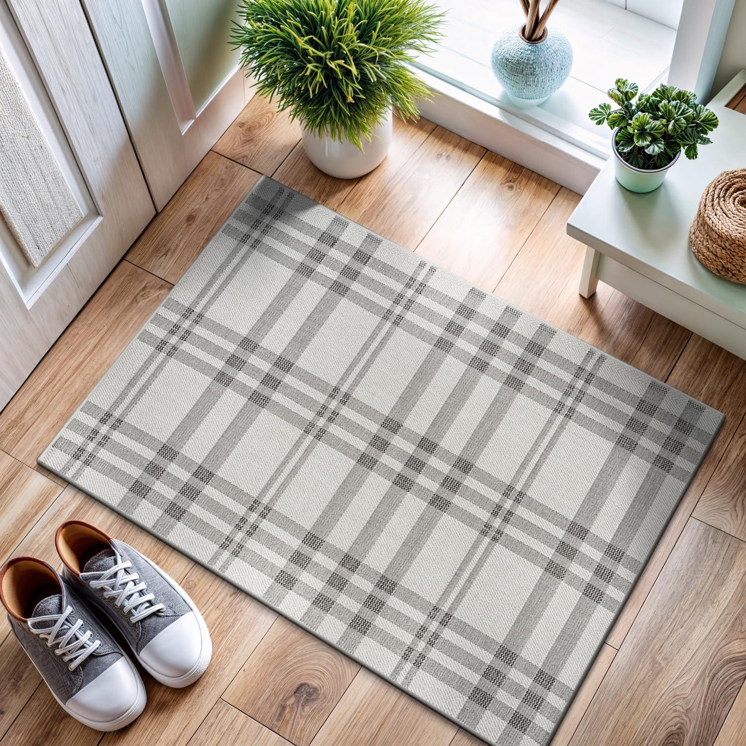 image:imageCAMILSON Easy Jute Rug 5x7 Indoor Outdoor Natural Color Fiber Area Rugs for Living Room Patio and Kitchen Rug Herringbone Seagrass Woven Design EasyCleaning Washable Outside Carpet Alfombras 5 x 7BoxBoneblack