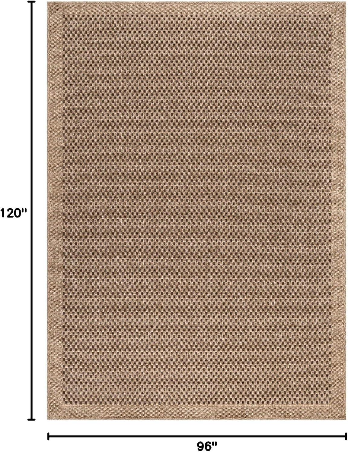 image:imageCAMILSON Easy Jute Rug 5x7 Indoor Outdoor Natural Color Fiber Area Rugs for Living Room Patio and Kitchen Rug Herringbone Seagrass Woven Design EasyCleaning Washable Outside Carpet Alfombras 5 x 7CheckeredNatural
