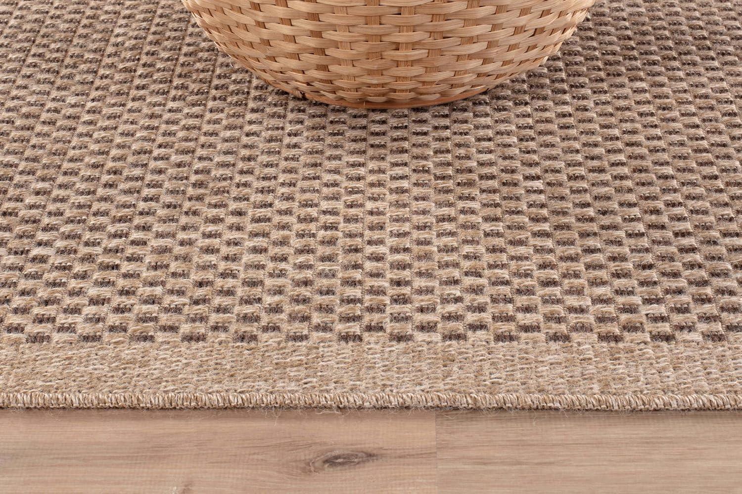 image:imageCAMILSON Easy Jute Rug 5x7 Indoor Outdoor Natural Color Fiber Area Rugs for Living Room Patio and Kitchen Rug Herringbone Seagrass Woven Design EasyCleaning Washable Outside Carpet Alfombras 5 x 7CheckeredNatural