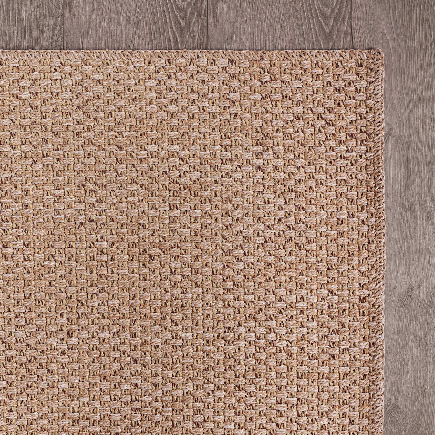 image:imageCAMILSON Easy Jute Rug 5x7 Indoor Outdoor Natural Color Fiber Area Rugs for Living Room Patio and Kitchen Rug Herringbone Seagrass Woven Design EasyCleaning Washable Outside Carpet Alfombras 5 x 7BasketweaveNatural