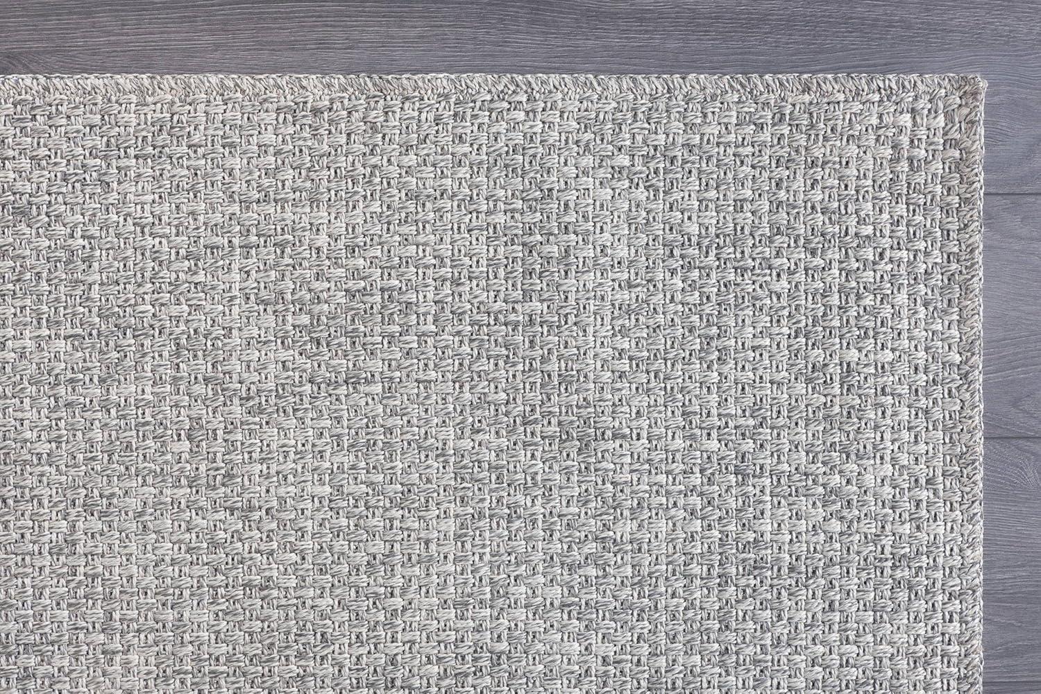 image:imageCAMILSON Easy Jute Rug 5x7 Indoor Outdoor Natural Color Fiber Area Rugs for Living Room Patio and Kitchen Rug Herringbone Seagrass Woven Design EasyCleaning Washable Outside Carpet Alfombras 5 x 7BasketweaveSilver