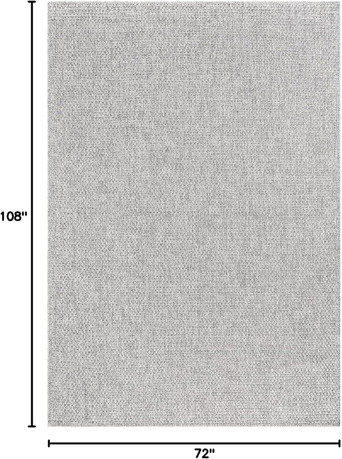 image:imageCAMILSON Easy Jute Rug 5x7 Indoor Outdoor Natural Color Fiber Area Rugs for Living Room Patio and Kitchen Rug Herringbone Seagrass Woven Design EasyCleaning Washable Outside Carpet Alfombras 5 x 7BasketweaveSilver