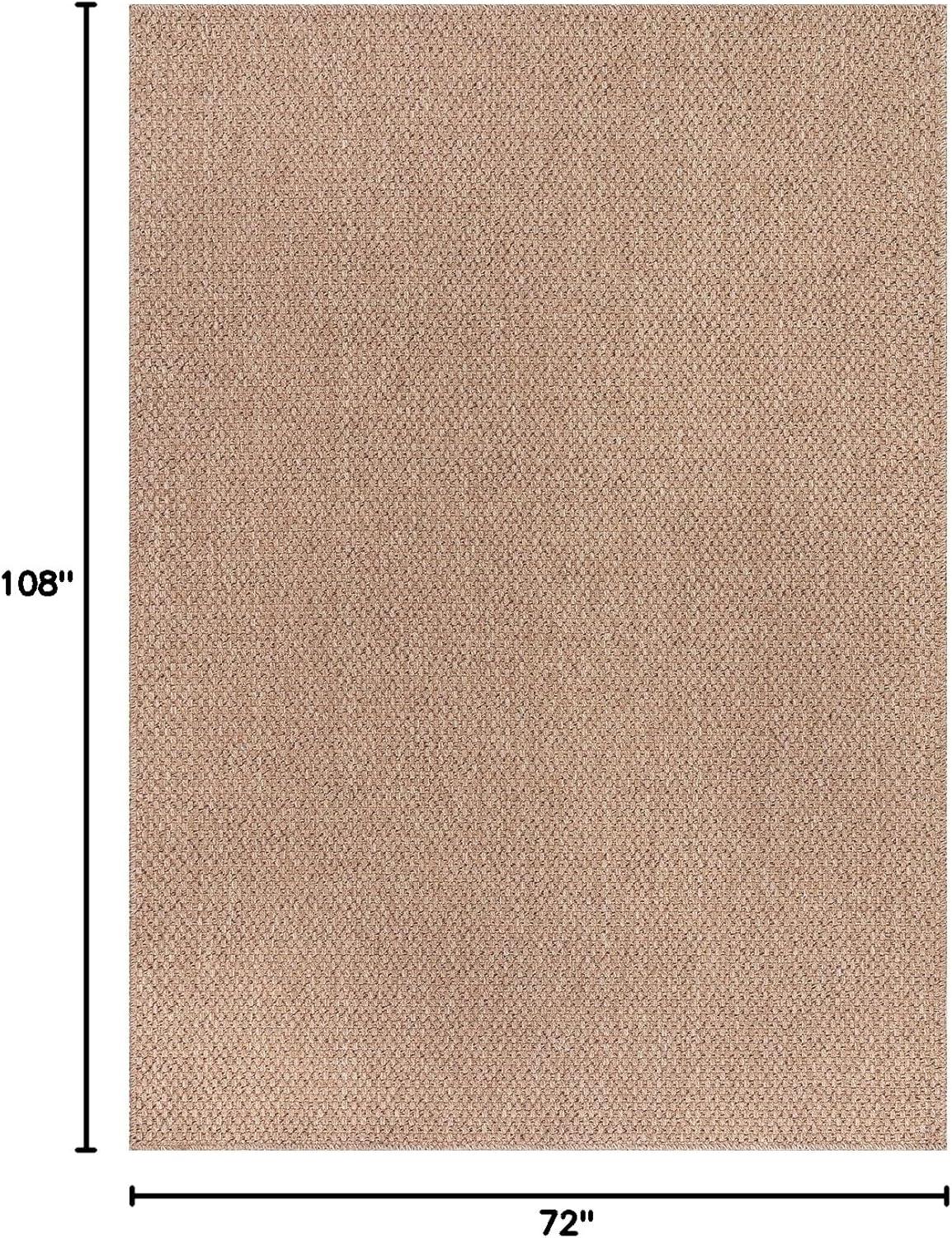 image:imageCAMILSON Easy Jute Rug 5x7 Indoor Outdoor Natural Color Fiber Area Rugs for Living Room Patio and Kitchen Rug Herringbone Seagrass Woven Design EasyCleaning Washable Outside Carpet Alfombras 5 x 7BasketweaveNatural