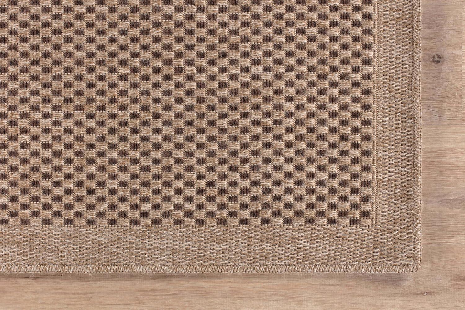 image:imageCAMILSON Easy Jute Rug 5x7 Indoor Outdoor Natural Color Fiber Area Rugs for Living Room Patio and Kitchen Rug Herringbone Seagrass Woven Design EasyCleaning Washable Outside Carpet Alfombras 5 x 7CheckeredNatural