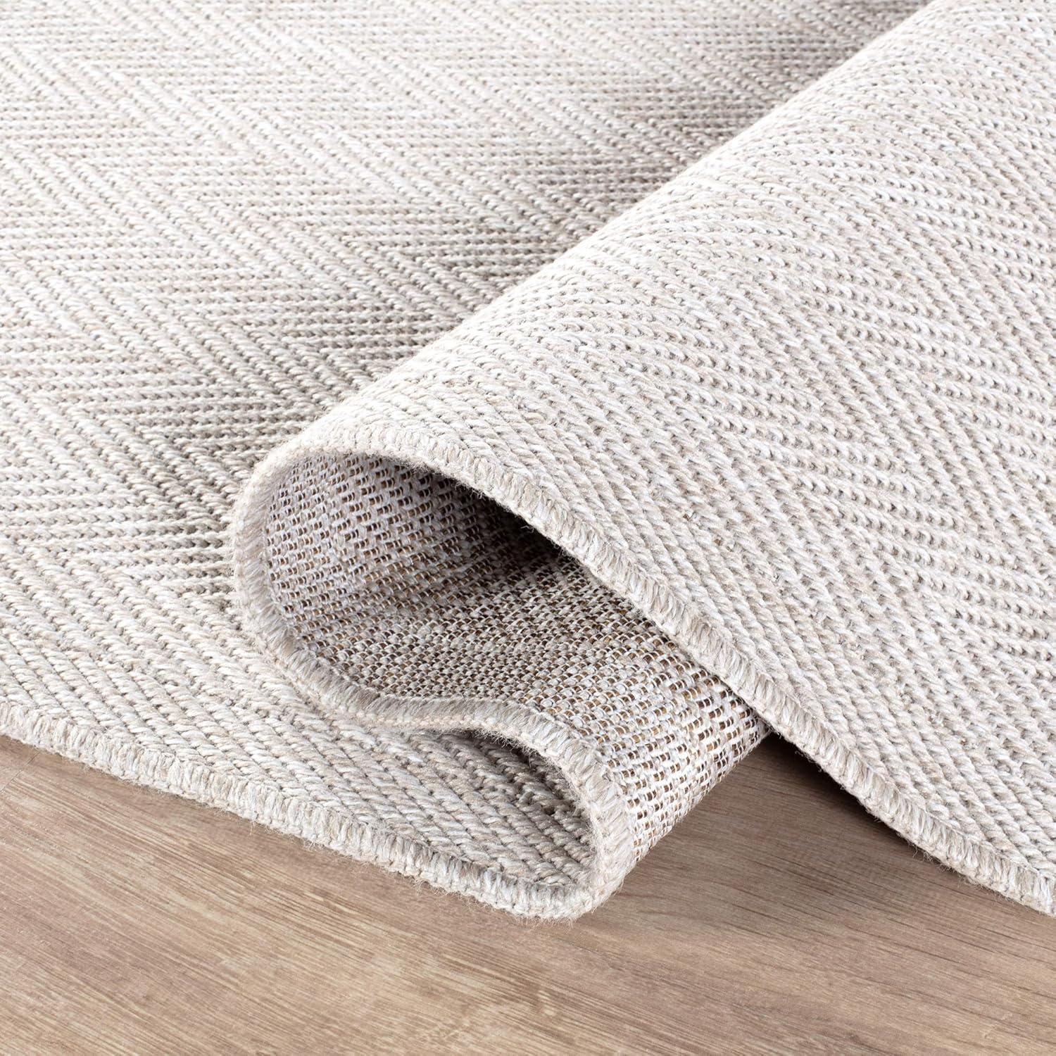 image:imageCAMILSON Easy Jute Rug 5x7 Indoor Outdoor Natural Color Fiber Area Rugs for Living Room Patio and Kitchen Rug Herringbone Seagrass Woven Design EasyCleaning Washable Outside Carpet Alfombras 5 x 7HerringboneBone
