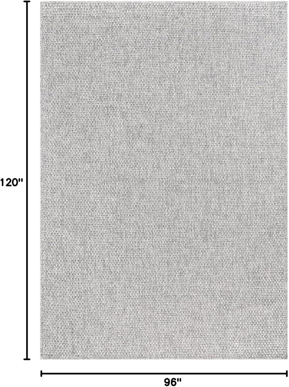 image:imageCAMILSON Easy Jute Rug 5x7 Indoor Outdoor Natural Color Fiber Area Rugs for Living Room Patio and Kitchen Rug Herringbone Seagrass Woven Design EasyCleaning Washable Outside Carpet Alfombras 5 x 7BasketweaveSilver