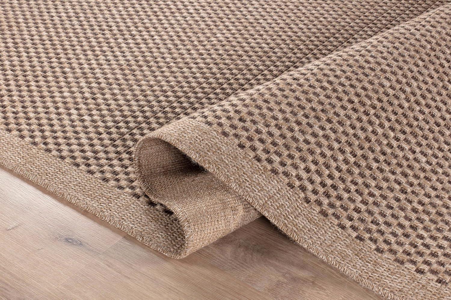image:imageCAMILSON Easy Jute Rug 5x7 Indoor Outdoor Natural Color Fiber Area Rugs for Living Room Patio and Kitchen Rug Herringbone Seagrass Woven Design EasyCleaning Washable Outside Carpet Alfombras 5 x 7CheckeredNatural