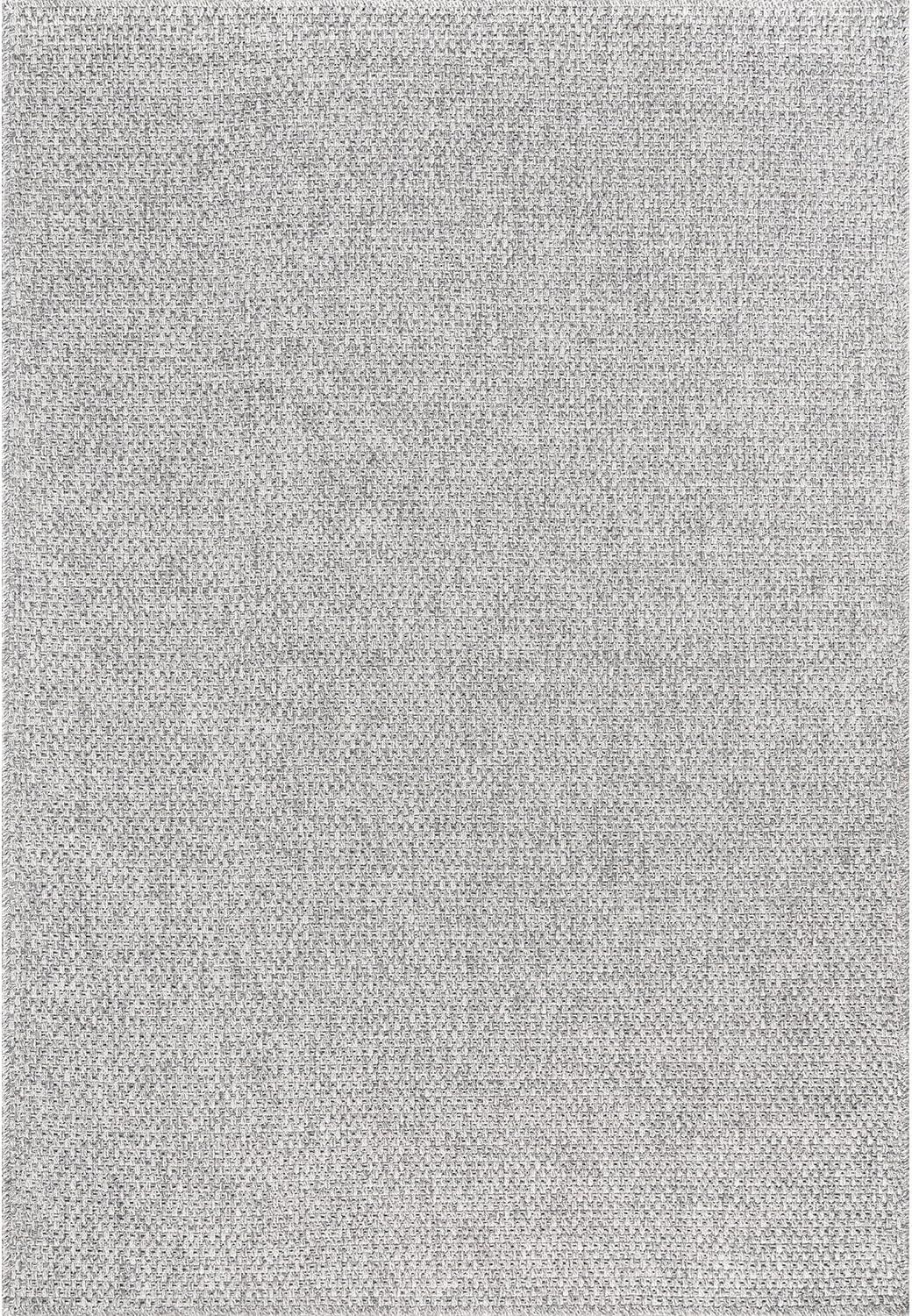 image:imageCAMILSON Easy Jute Rug 5x7 Indoor Outdoor Natural Color Fiber Area Rugs for Living Room Patio and Kitchen Rug Herringbone Seagrass Woven Design EasyCleaning Washable Outside Carpet Alfombras 5 x 7BasketweaveSilver