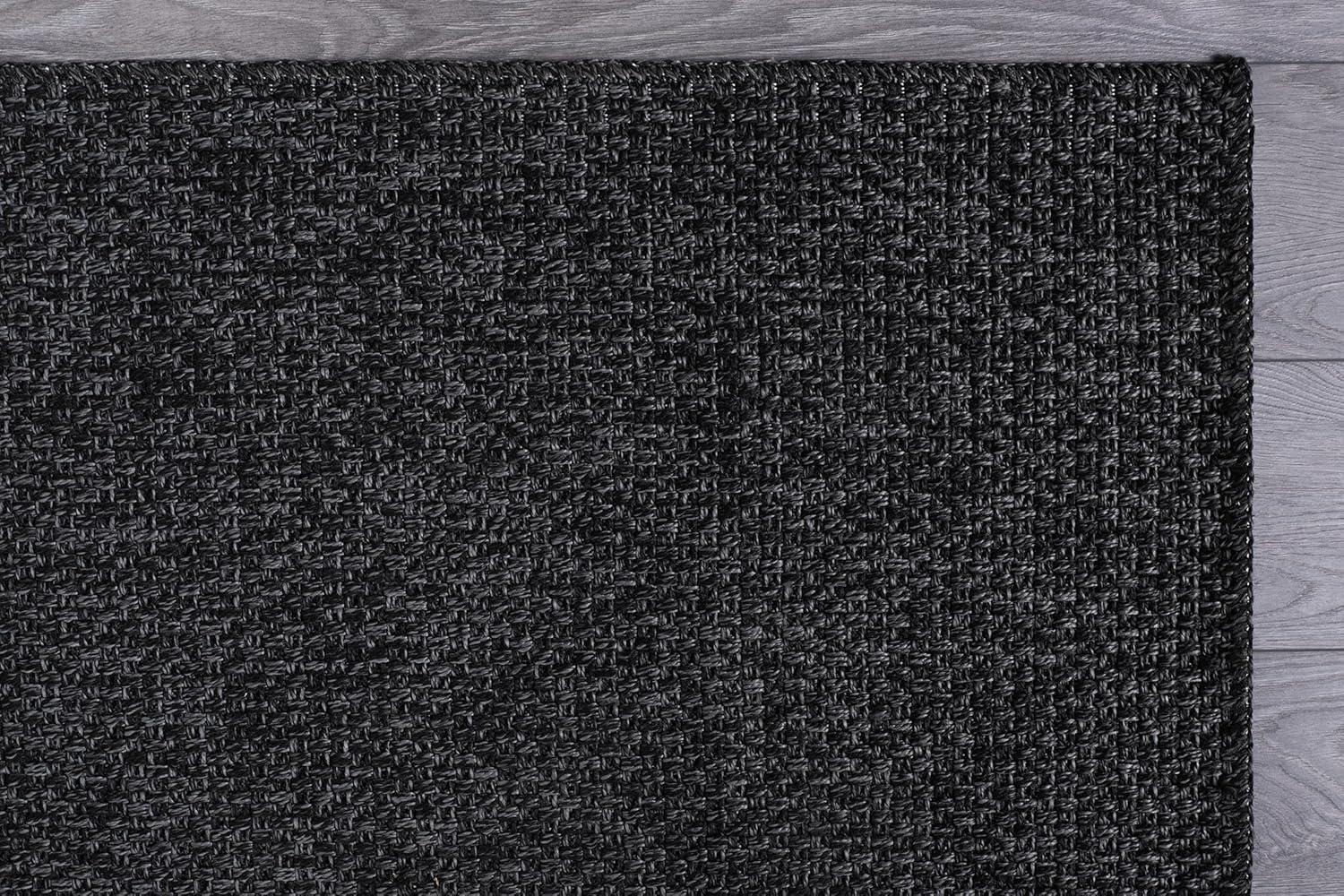 image:imageCAMILSON Easy Jute Rug 5x7 Indoor Outdoor Natural Color Fiber Area Rugs for Living Room Patio and Kitchen Rug Herringbone Seagrass Woven Design EasyCleaning Washable Outside Carpet Alfombras 5 x 7BasketweaveAnthracite