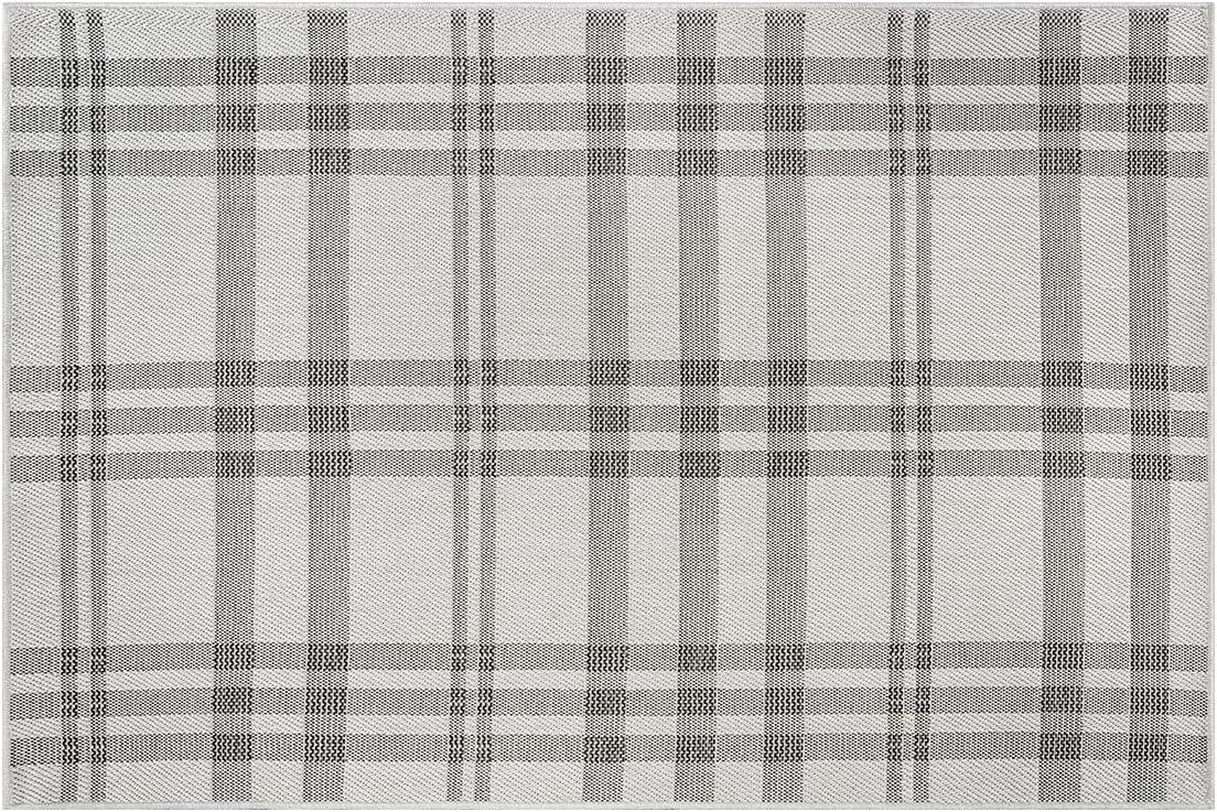 image:imageCAMILSON Easy Jute Rug 5x7 Indoor Outdoor Natural Color Fiber Area Rugs for Living Room Patio and Kitchen Rug Herringbone Seagrass Woven Design EasyCleaning Washable Outside Carpet Alfombras 5 x 7BoxBoneblack