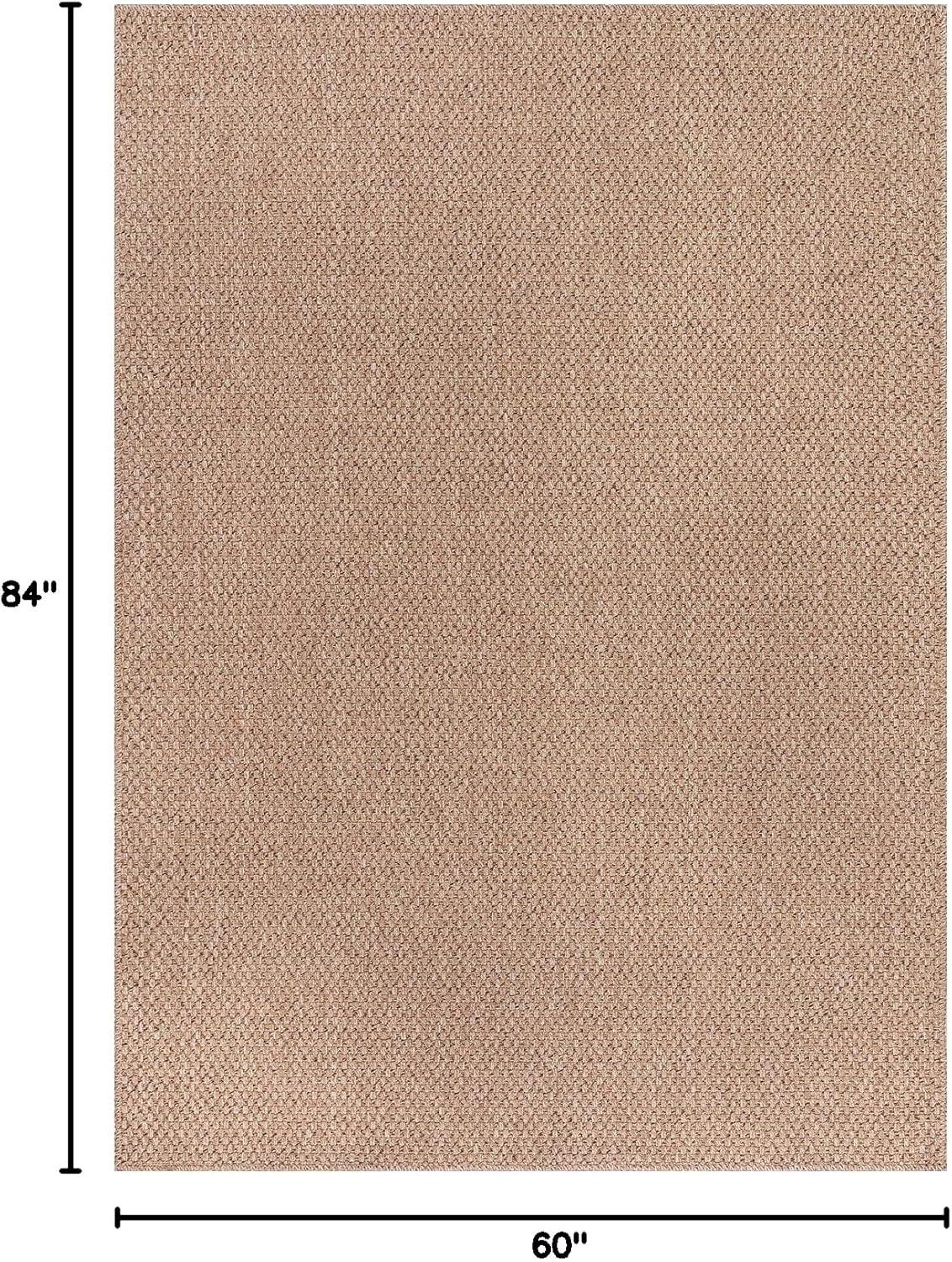 image:imageCAMILSON Easy Jute Rug 5x7 Indoor Outdoor Natural Color Fiber Area Rugs for Living Room Patio and Kitchen Rug Herringbone Seagrass Woven Design EasyCleaning Washable Outside Carpet Alfombras 5 x 7BasketweaveNatural